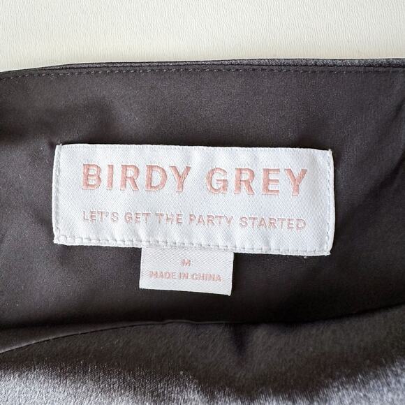 Birdy Grey Black Satin Bridesmaid Dress - Picture 5 of 10